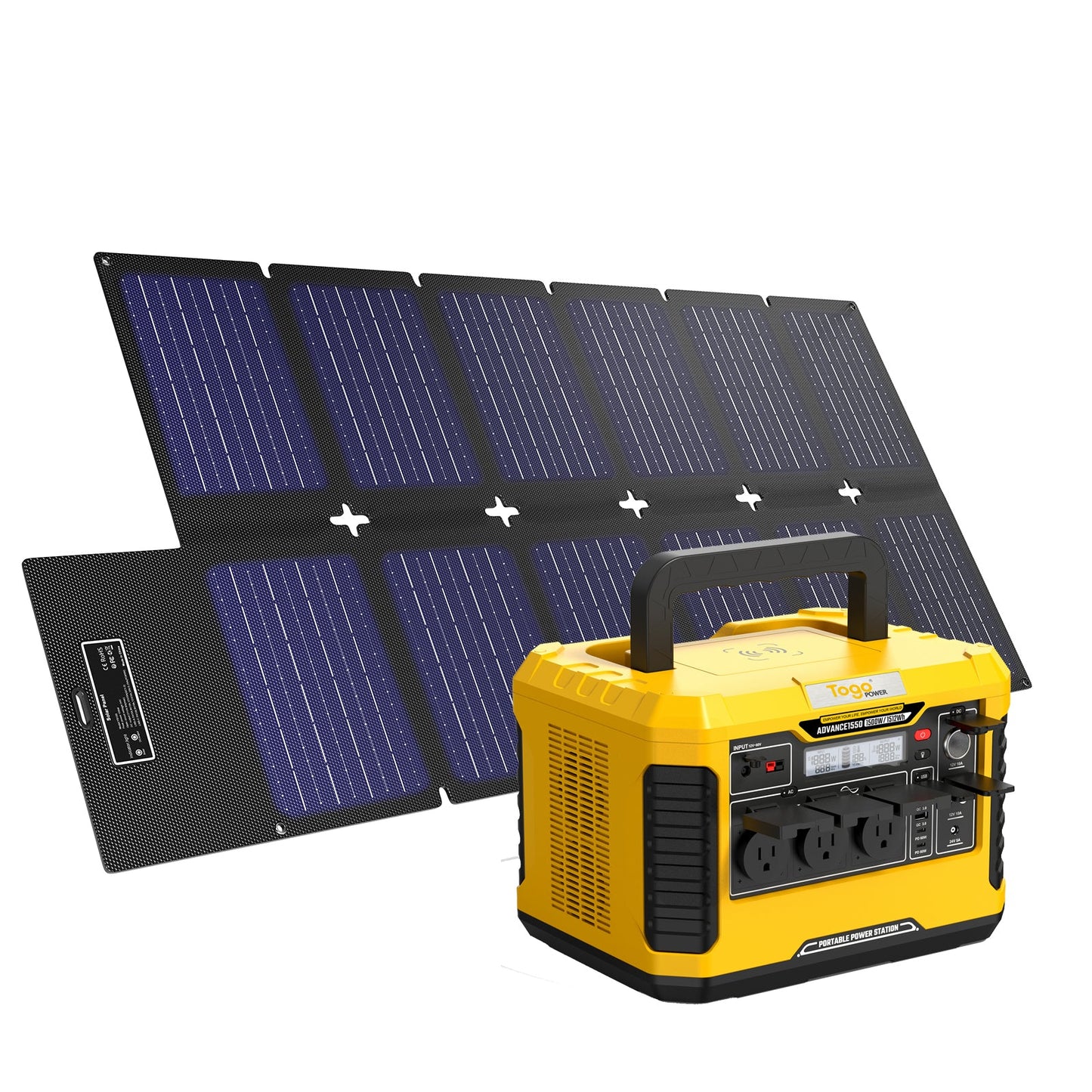 Togopower Power Station Advance1550,1512Wh with Yargopower 100W Solar Panel(YB) Included, Backup Lithium Battery for Outdoors Camping Travel Hunting Emergency