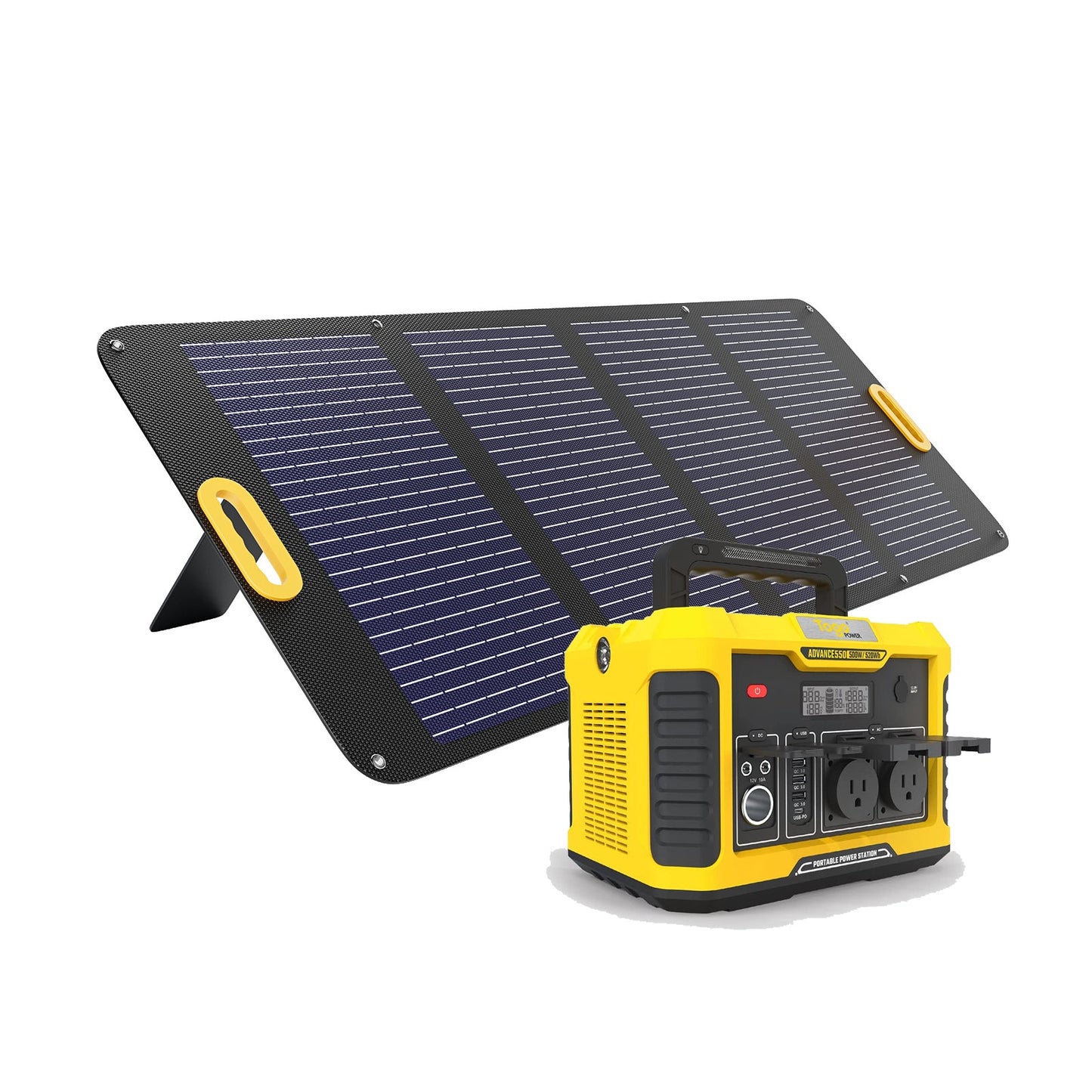 Togopower Power Station Advance550, 520wh with Yargopower 100W Solar Panel(YP) Included, For Outdoor, Camping, Hiking, Fishing, Power Outages, Travel, Hunting, Emergency